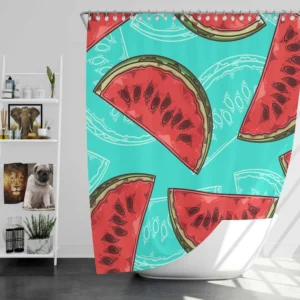 Mini Love Watermelon Sliced Shower Curtain