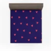 Mini Red Hearts In Blue Background Fitted Sheet