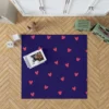 Mini Red Hearts In Blue Background Rug