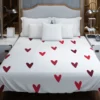 Mini Red Luv Hearts In White Duvet Cover