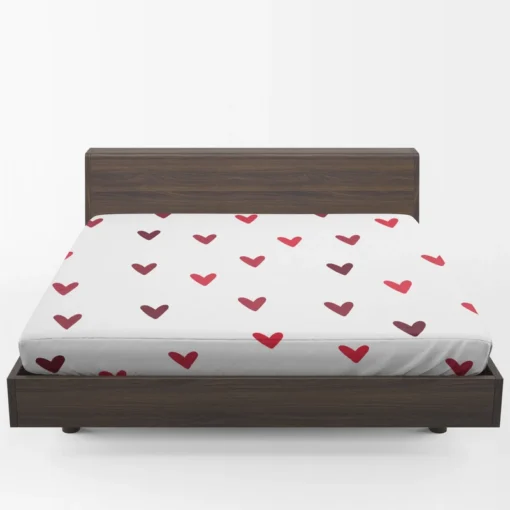 Mini Red Luv Hearts In White Fitted Sheet 1