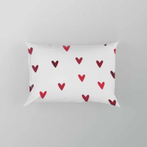 Mini Red Luv Hearts In White Pillow Case