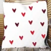 Mini Red Luv Hearts In White Quilt Blanket