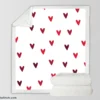 Mini Red Luv Hearts In White Sherpa Fleece Blanket