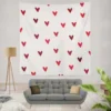 Mini Red Luv Hearts In White Wall Tapestry