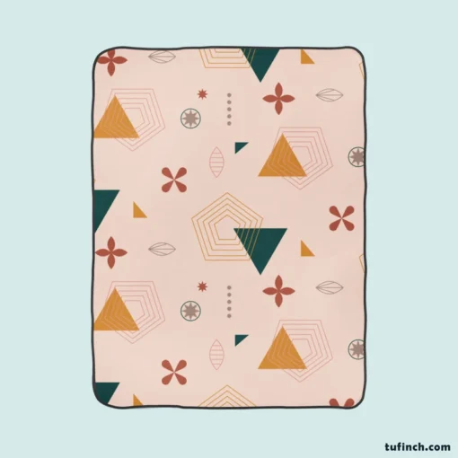 Mini Triangle Geometric Pattern Fleece Blanket 1