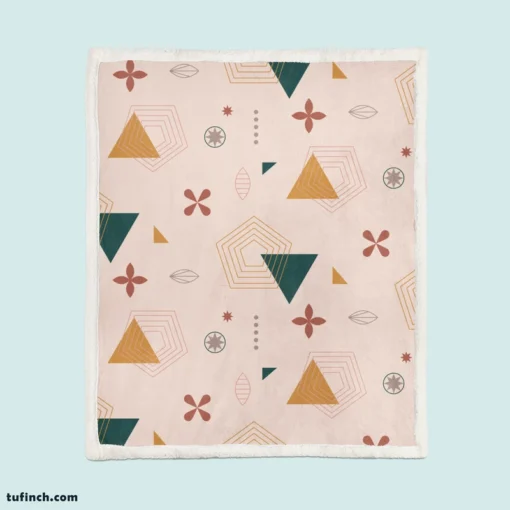 Mini Triangle Geometric Pattern Sherpa Fleece Blanket 1