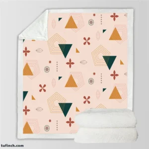 Mini Triangle Geometric Pattern Sherpa Fleece Blanket