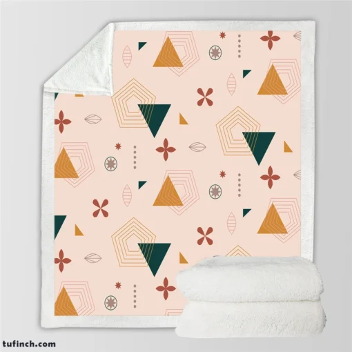 Mini Triangle Geometric Pattern Sherpa Fleece Blanket