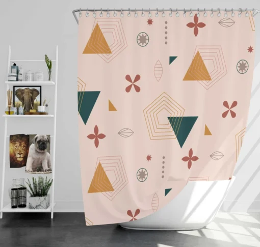 Mini Triangle Geometric Pattern Shower Curtain