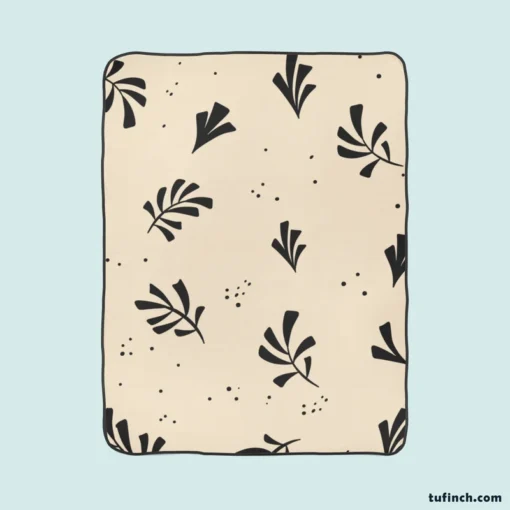 Minimal Botanical Design Fleece Blanket 1