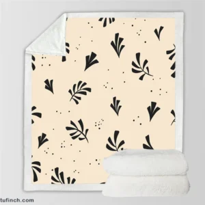 Minimal Botanical Design Sherpa Fleece Blanket