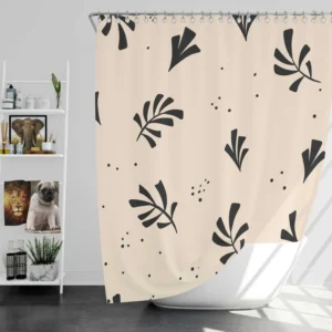 Minimal Botanical Design Shower Curtain