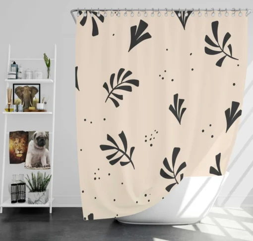 Minimal Botanical Design Shower Curtain