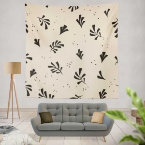 Minimal Botanical Design Wall Tapestry