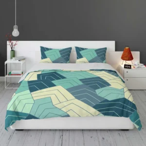 Minimal Contemporary Mountain Art Bedding Set 1