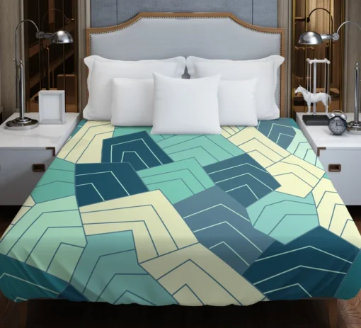 Minimal Contemporary Mountain Art Duvet Cover