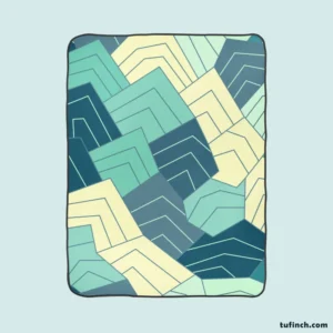 Minimal Contemporary Mountain Art Fleece Blanket 1