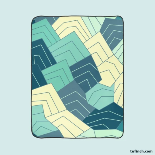 Minimal Contemporary Mountain Art Fleece Blanket 1