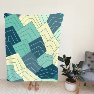 Minimal Contemporary Mountain Art Fleece Blanket