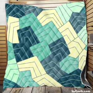 Minimal Contemporary Mountain Art Quilt Blanket