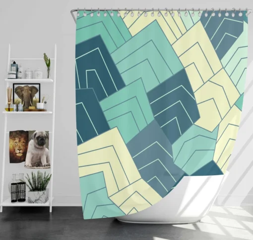 Minimal Contemporary Mountain Art Shower Curtain