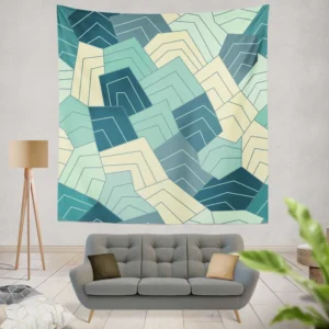 Minimal Contemporary Mountain Art Wall Tapestry