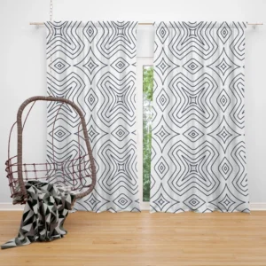 Minimal  Flat Lines Pattern Curtain