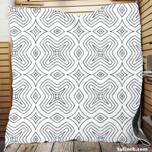 Minimal  Flat Lines Pattern Quilt Blanket