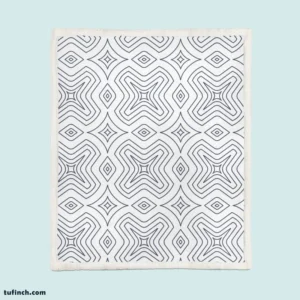 Minimal  Flat Lines Pattern Sherpa Fleece Blanket 1