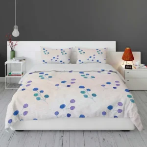 Minimal Polka Dot Design Floral Pattern Bedding Set 1