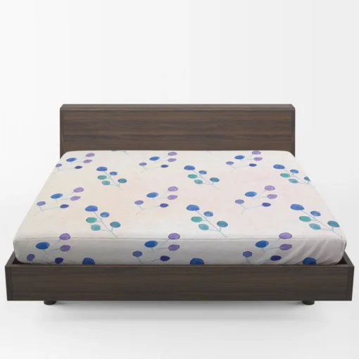 Minimal Polka Dot Design Floral Pattern Fitted Sheet 1