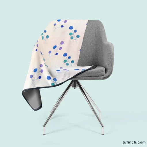 Minimal Polka Dot Design Floral Pattern Fleece Blanket 2