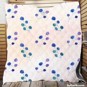 Minimal Polka Dot Design Floral Pattern Quilt Blanket