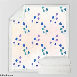 Minimal Polka Dot Design Floral Pattern Sherpa Fleece Blanket