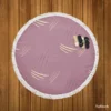 Minimal Scratches Pattern Round Beach Towel