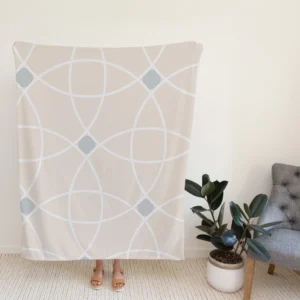 Minimalist Beige Pattern Fleece Blanket