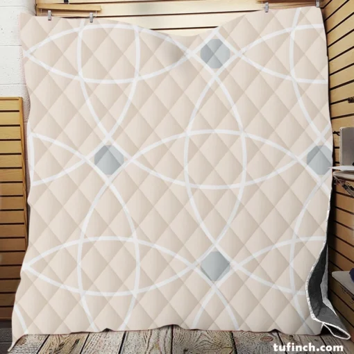 Minimalist Beige Pattern Quilt Blanket