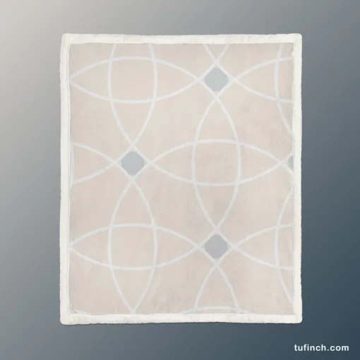 Minimalist Beige Pattern Sherpa Fleece Blanket 1