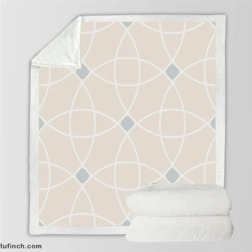 Minimalist Beige Pattern Sherpa Fleece Blanket