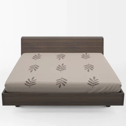 Minimalist Botany Leaf Art Fitted Sheet 1