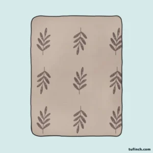 Minimalist Botany Leaf Art Fleece Blanket 1