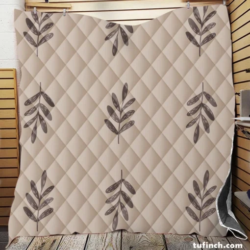 Minimalist Botany Leaf Art Quilt Blanket