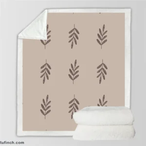 Minimalist Botany Leaf Art Sherpa Fleece Blanket