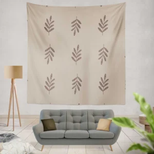 Minimalist Botany Leaf Art Wall Tapestry