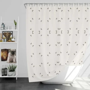 Minimalist Chevron Bracket Pattern Shower Curtain