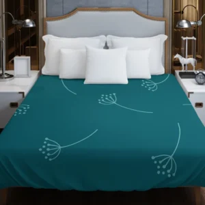 Minimalist Dandelion Floral Design Duvet Cover