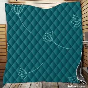 Minimalist Dandelion Floral Design Quilt Blanket