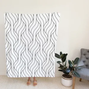 Minimalist Flat Lines Pattern Fleece Blanket