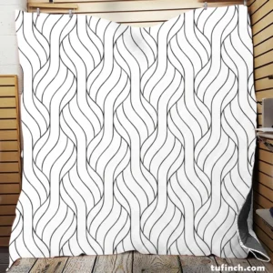 Minimalist Flat Lines Pattern Quilt Blanket